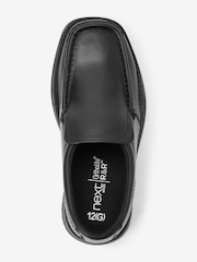 Black Wide Fit (G) School Leather Loafer Shoes - Image 4 of 9