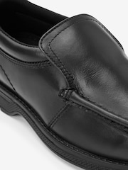 Black Wide Fit (G) School Leather Loafer Shoes - Image 6 of 9