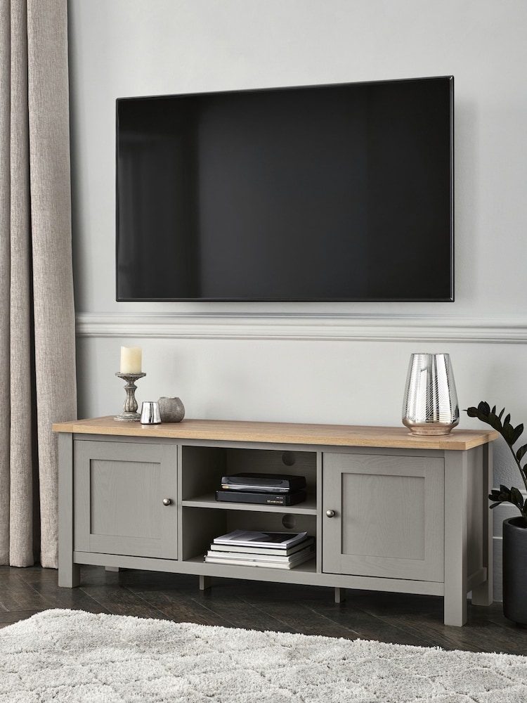 Dove Grey Malvern Oak Effect Up to 60 inch TV Unit - Image 1 of 9