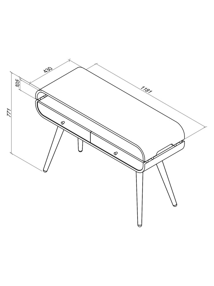 Jual Walnut Havana Console Table - Image 4 of 4