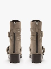 Mint Velvet Grey Abby Suede Biker Boots - Image 2 of 4
