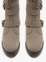 Mint Velvet Grey Abby Suede Biker Boots - Image 4 of 4