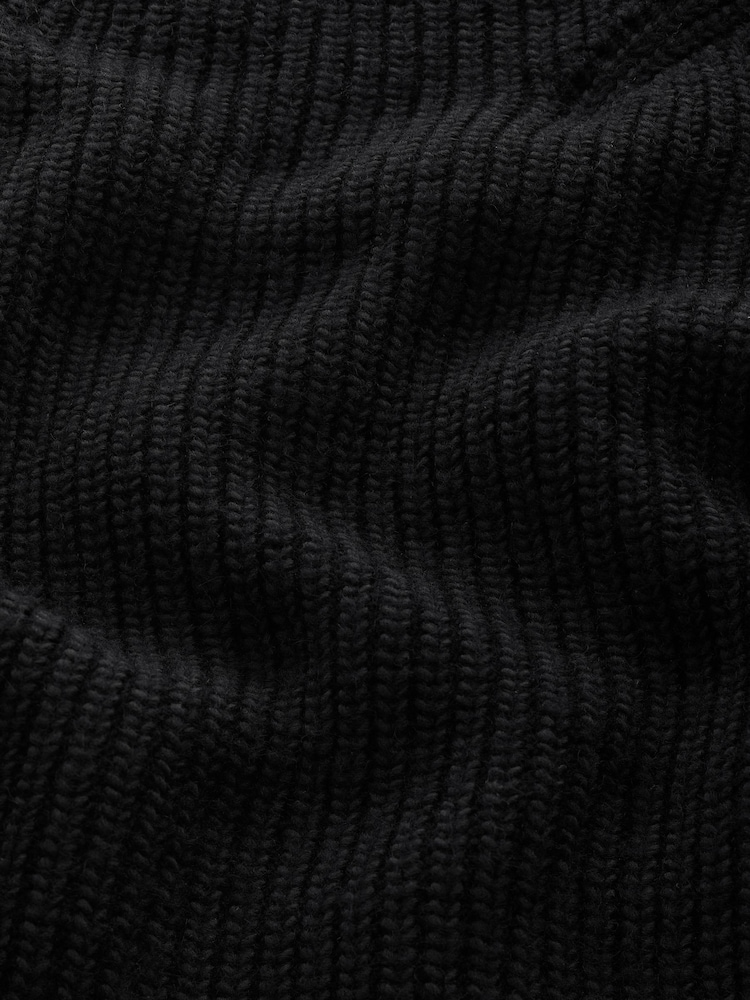Black Long sleeve Ribbed Cropped Jumper - Image 6 of 6