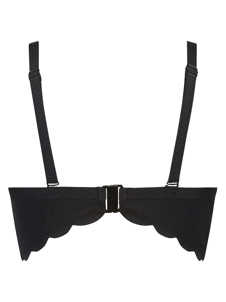 Hunkemöller Black Scallop Padded Bikini Top - Image 5 of 5