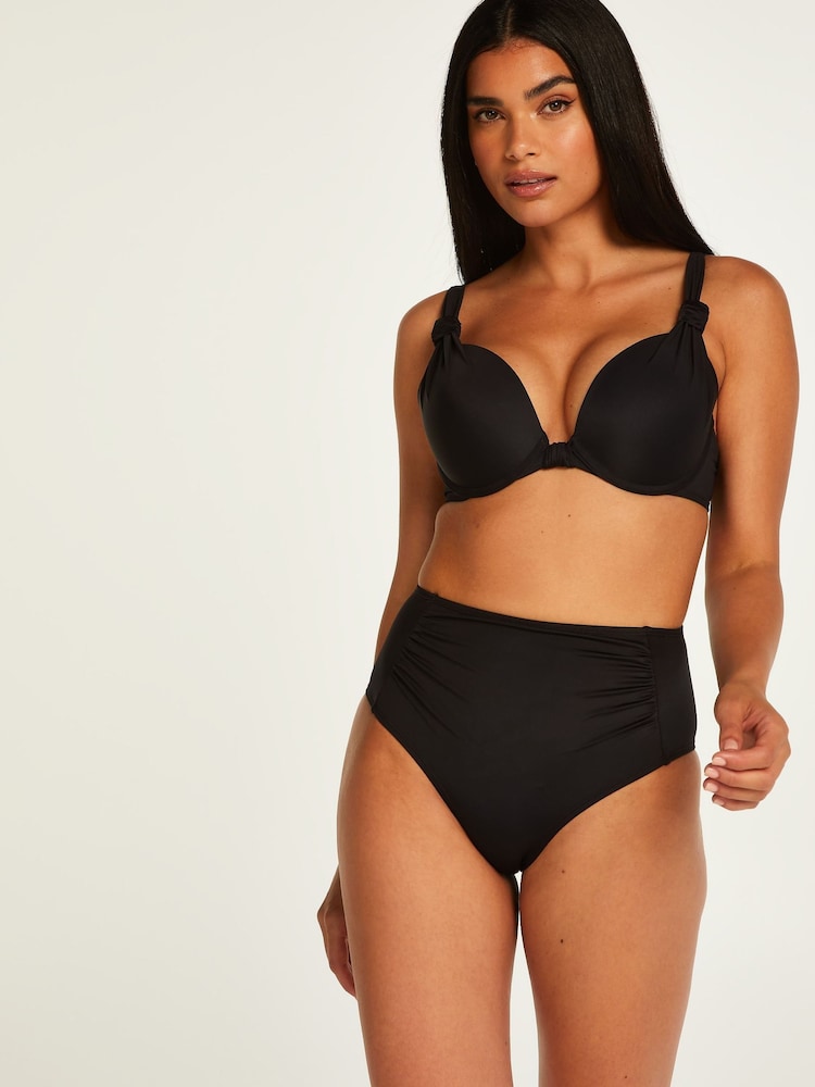 Hunkemöller Black Luxe Shaping High Waist Bikini Bottoms - Image 1 of 5