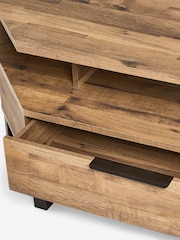 Dark Bronx Up to 50 inch, Corner Oak Effect Slim TV Unit - Image 6 of 8