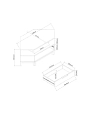 Dark Bronx Up to 50 inch, Corner Oak Effect Slim TV Unit - Image 7 of 8