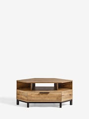 Dark Bronx Up to 50 inch, Corner Oak Effect Slim TV Unit - Image 8 of 8