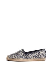 Tommy Hilfiger Blue Monogram Plaque Jacquard Espadrilles Shoes - Image 2 of 6