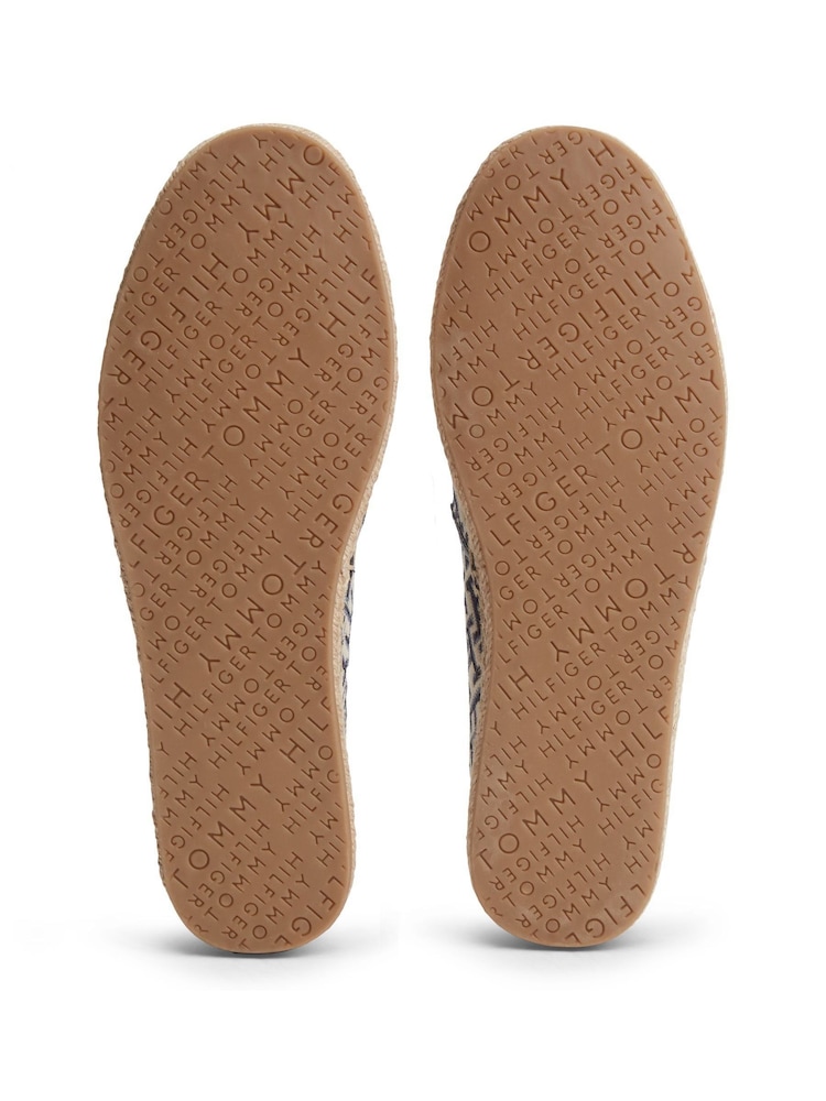 Tommy Hilfiger Blue Monogram Plaque Jacquard Espadrilles Shoes - Image 6 of 6