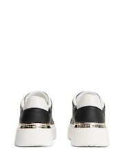 Tommy Hilfiger Black Monogram Leather Platform Trainers - Image 4 of 6