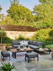 Dark Grey Bronx Garden 7 Seater Corner Sofa and Table Lounge Set - Image 1 of 9