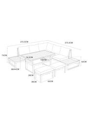 Dark Grey Bronx Garden 7 Seater Corner Sofa and Table Lounge Set - Image 5 of 9