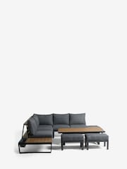 Dark Grey Bronx Garden 7 Seater Corner Sofa and Table Lounge Set - Image 6 of 9