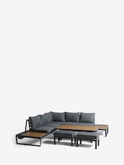 Dark Grey Bronx Garden 7 Seater Corner Sofa and Table Lounge Set - Image 7 of 9