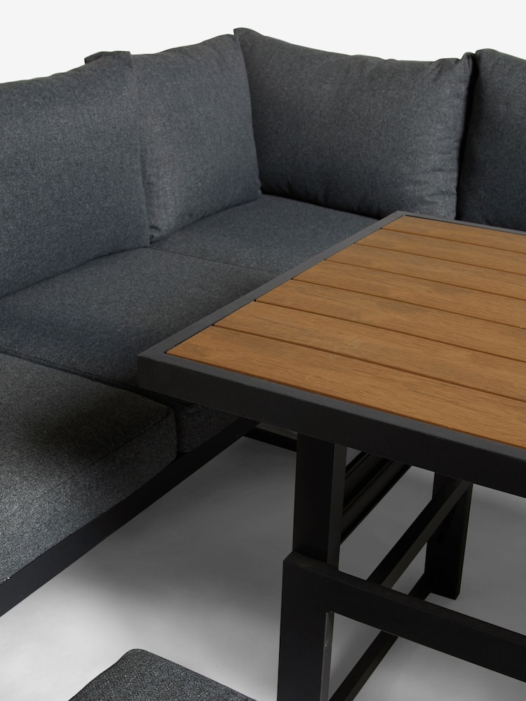 Dark Grey Bronx Garden 7 Seater Corner Sofa and Table Lounge Set - Image 9 of 9