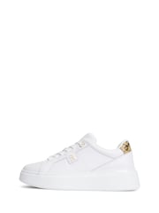 Tommy Hilfiger White Snake Print Heel Leather Platform Trainers - Image 2 of 6