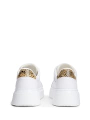 Tommy Hilfiger White Snake Print Heel Leather Platform Trainers - Image 3 of 6