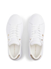 Tommy Hilfiger White Snake Print Heel Leather Platform Trainers - Image 5 of 6