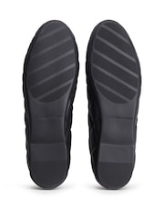Tommy Hilfiger Black Logo Charm Quilted Leather Ballerinas - Image 6 of 6