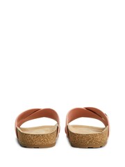 Tommy Hilfiger Pink Suede Strap Cork Sandals - Image 4 of 6