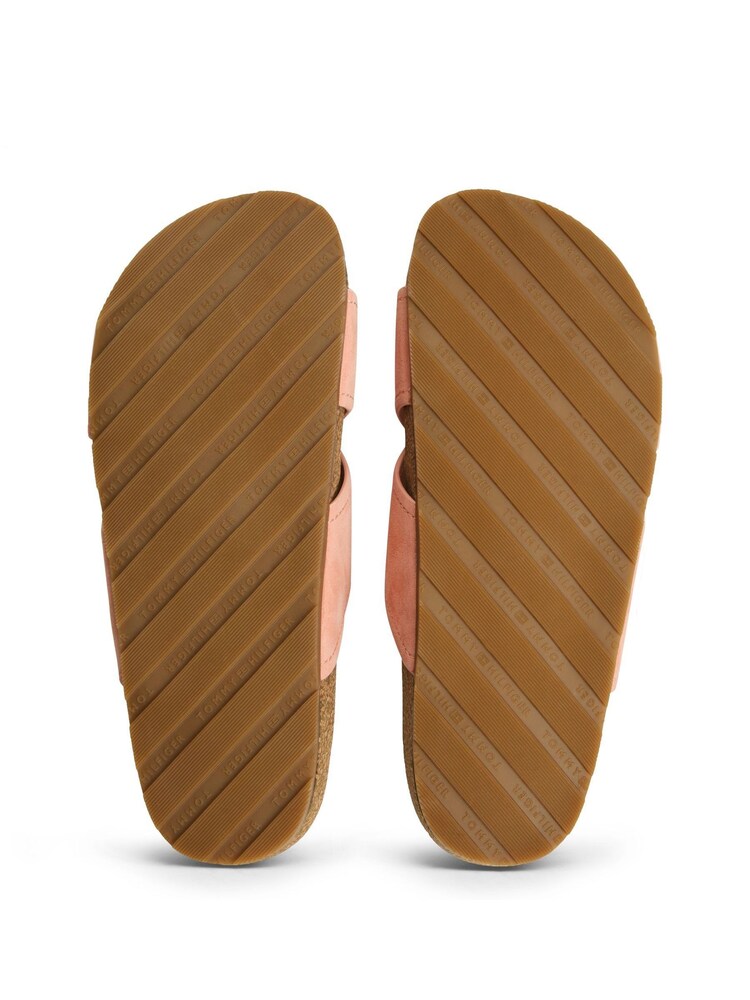 Tommy Hilfiger Pink Suede Strap Cork Sandals - Image 6 of 6
