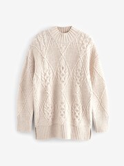 Ecru High Neck Longline Jumper - Image 2 of 6