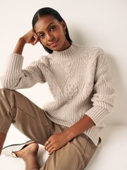 Ecru High Neck Longline Jumper - Image 4 of 6