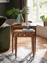 Dark Lloyd Mango Wood Storage Nest of 2 Tables - Image 1 of 10