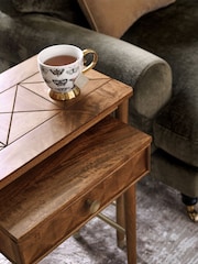 Dark Lloyd Mango Wood Storage Nest of 2 Tables - Image 3 of 10