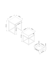 Dark Bronx Chevron Storage Set of 2 Oak Effect Nest of Tables - Image 10 of 10