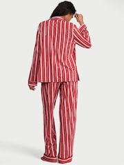 Victoria's Secret Red & Pink Christmas Candy Cane Stripe Modal Long Pyjamas Set - Image 3 of 4