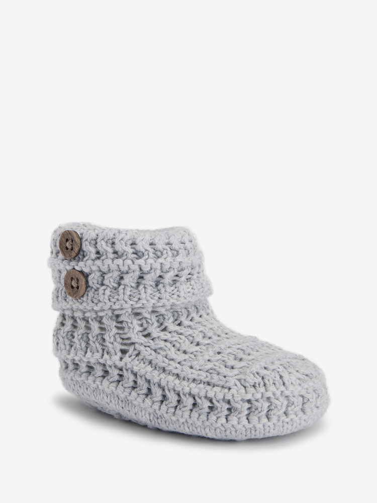 The Little Tailor Baby Soft Knitted 100% Cotton Boots - Image 2 of 5 The Little Tailor Baby Soft Knitted 100% Cotton Boots - Image 2 of 5