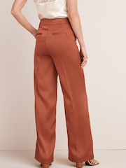 Copper Brown Satin Straight Leg Trousers - Image 2 of 3