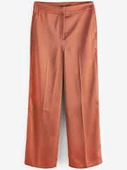 Copper Brown Satin Straight Leg Trousers - Image 3 of 3