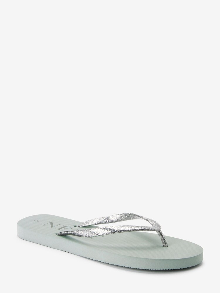 Srebrny - Glitter Beach Flip Flops - Image 3 of 7