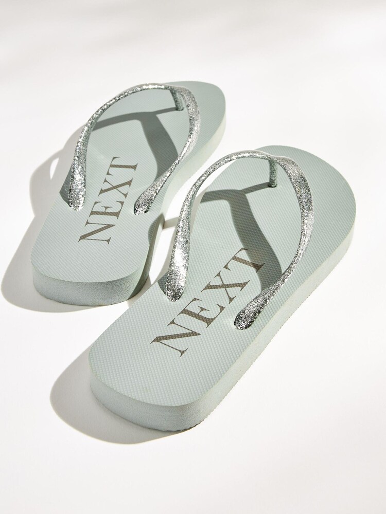 Srebrny - Glitter Beach Flip Flops - Image 5 of 7