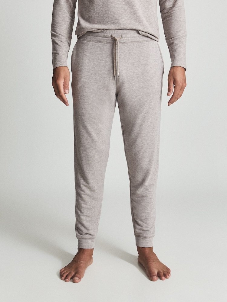 Reiss Brown Jose Melange Tracksuit Joggers - Image 3 of 5