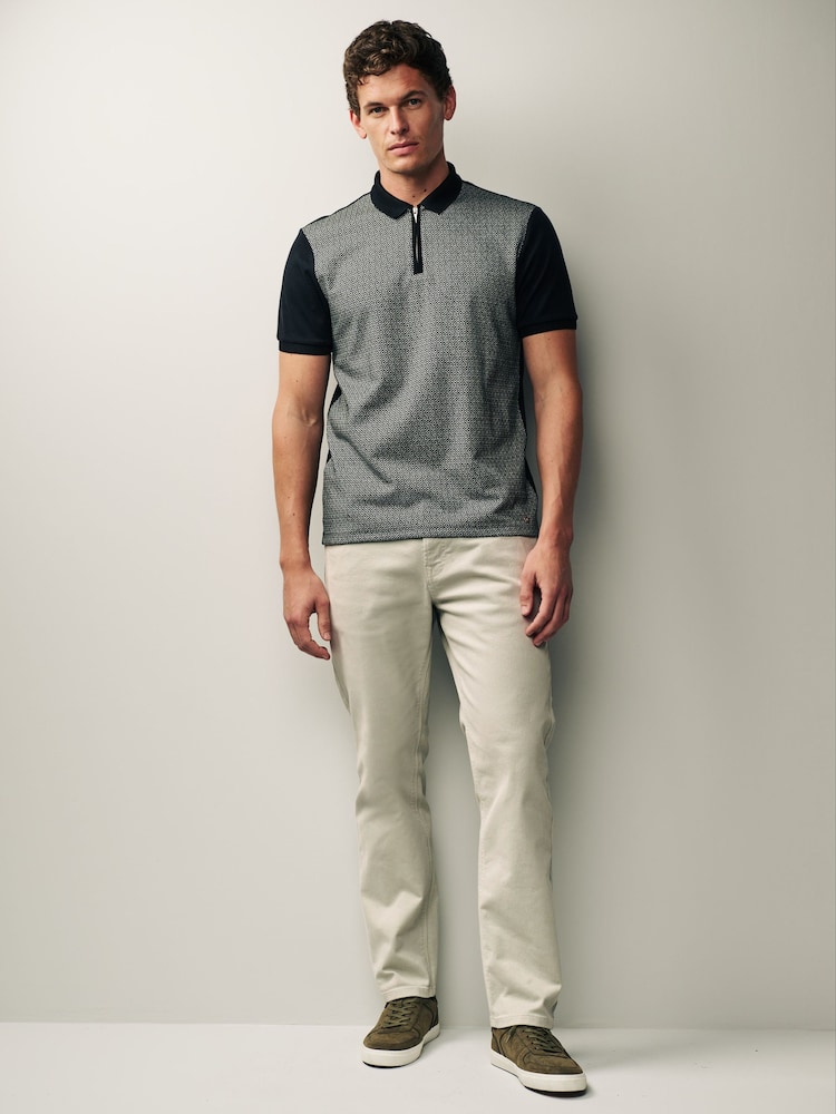 Schwarz & Grün - Pattern Polohemd - Bild 2 von 8
