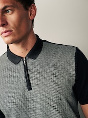 Schwarz & Grün - Pattern Polohemd - Bild 3 von 8