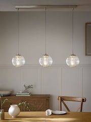 Brushed Chrome Bourton Linear 3 Light Pendant Ceiling Lights - Image 1 of 7