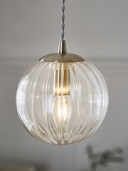 Brushed Chrome Bourton Linear 3 Light Pendant Ceiling Lights - Image 3 of 7
