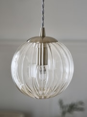 Brushed Chrome Bourton Linear 3 Light Pendant Ceiling Lights - Image 4 of 7