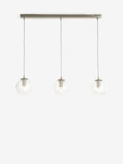 Brushed Chrome Bourton Linear 3 Light Pendant Ceiling Lights - Image 5 of 7