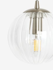 Brushed Chrome Bourton Linear 3 Light Pendant Ceiling Lights - Image 7 of 7