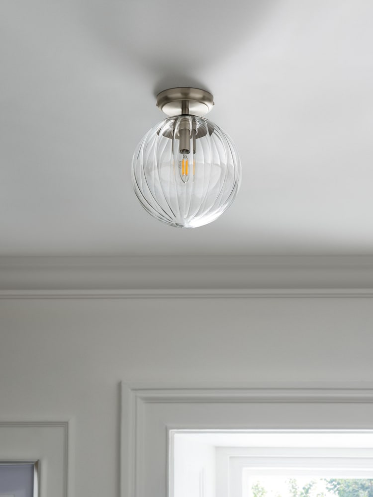 Brushed Chrome Bourton Flush Fitting Ceiling Light - Image 2 of 6 Brushed Chrome Bourton Flush Fitting Ceiling Light - Image 2 of 6