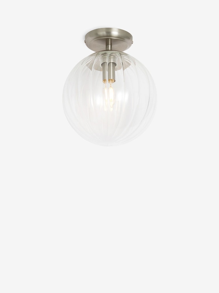 Brushed Chrome Bourton Flush Fitting Ceiling Light - Image 4 of 4