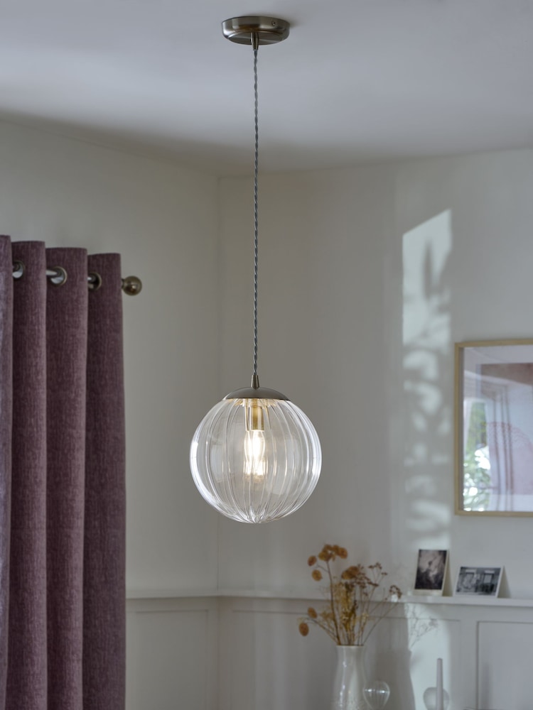 Brushed Chrome Bourton Pendant Ceiling Light - Image 1 of 4