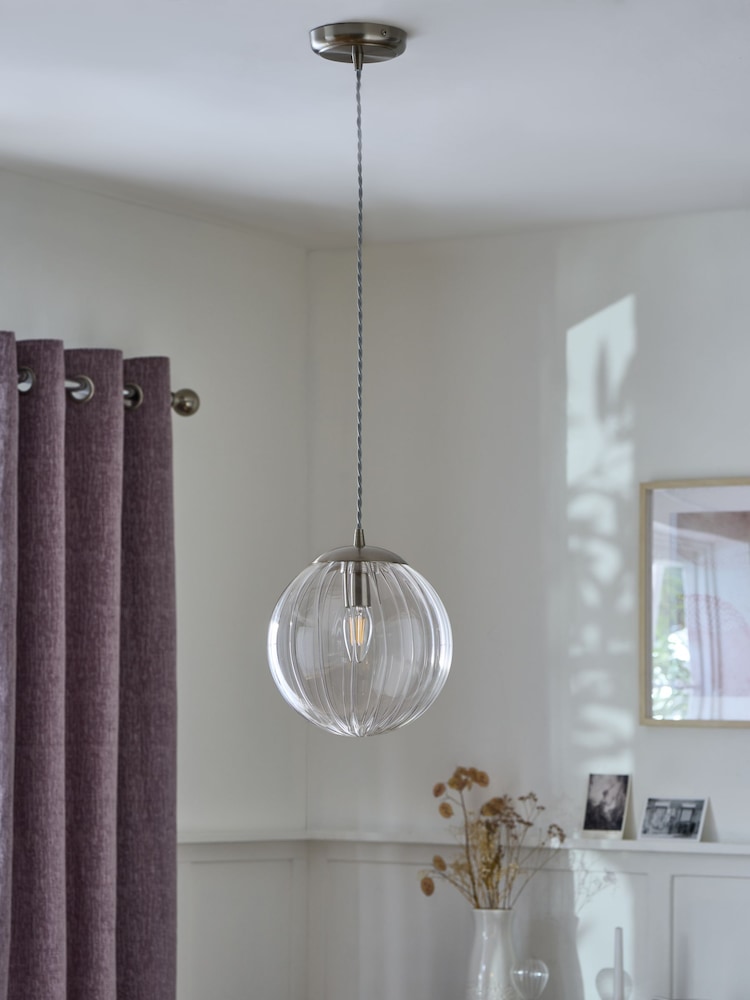 Brushed Chrome Bourton Pendant Ceiling Light - Image 2 of 5 Brushed Chrome Bourton Pendant Ceiling Light - Image 2 of 5
