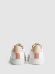Reiss White/Mineral Pink Ashley Low Top Leather Trainers - Image 6 of 9